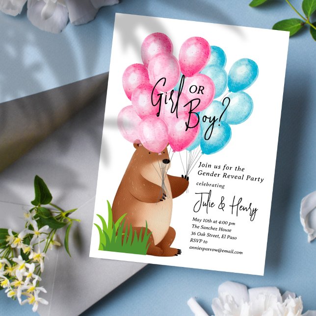Bubblor Gender Reveal Party Inbjudningar (Skapare uppladdad)