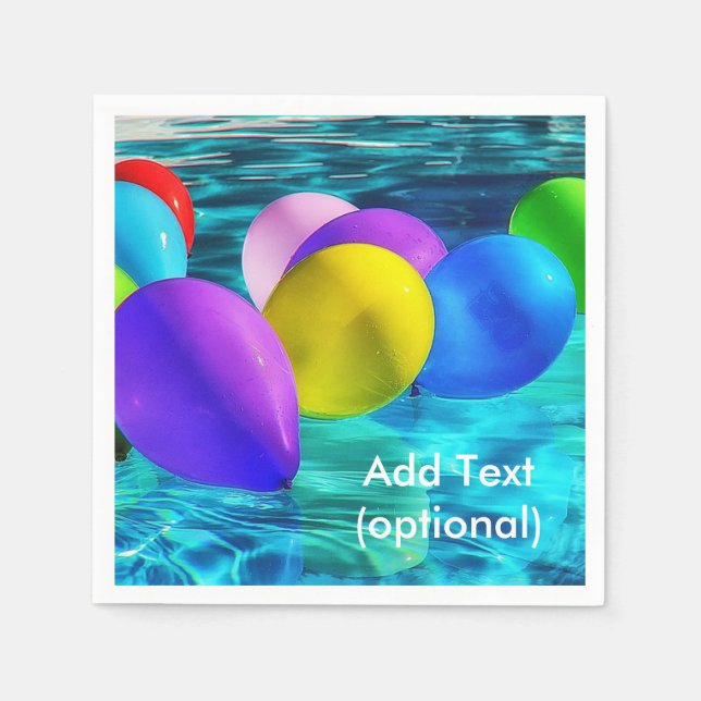 Bubblor i Swimming Bassäng Pappra Napkins Pappersservett (Framsidan)