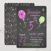 Bubblor | Inbjudan till alkboard på födelsedagskvä