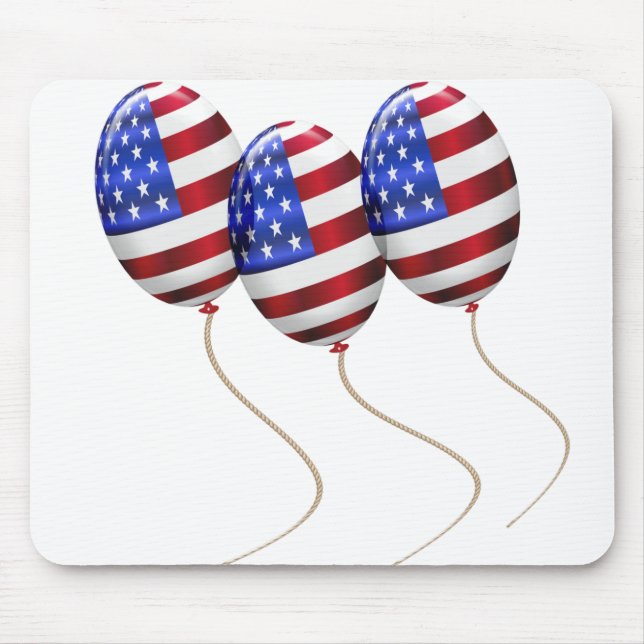 Bubblor med amerikansk flagga för 4 juli musmatta (Framsidan)