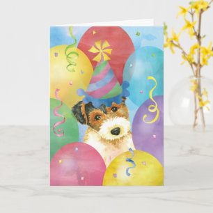 Bubblor med födelsedag (Wire Fox Terrier) Kort