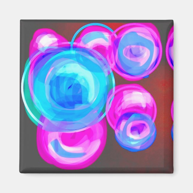 Bubblor Modern Konst Magnet (Framsidan)