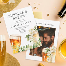 Bubblor och bryggor par duschar foto inbjudan