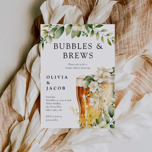 Bubblor och drycker för par-sammankomst inbjudningar (Skapare uppladdad)