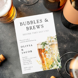 Bubblor och drycker par brudfest inbjudningar