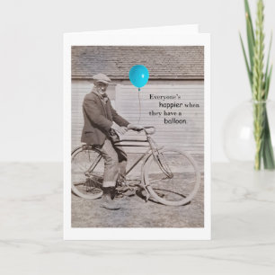 Bubblor och ett bike, humoriserat anteckningskort