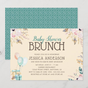 Bubblor och gåvor Brunch för babyskor Inbjudningar