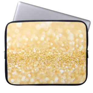 Bubblor och Glitter i guld Laptop Fodral