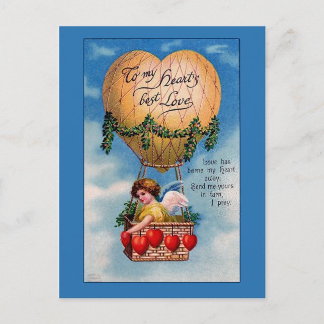 Bubblor och hjärtan Viktorian Valentine Card Helg Vykort (Framsida)