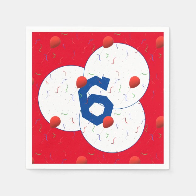 Bubblor och konfetti födelsedag pappersservett (Framsidan)