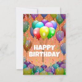 Bubblor och konfetti-födelsedagskort kort