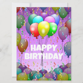 Bubblor och konfetti-födelsedagskort kort
