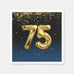 Bubblor och konfetti Napkins 75:e Guld Pappersservett