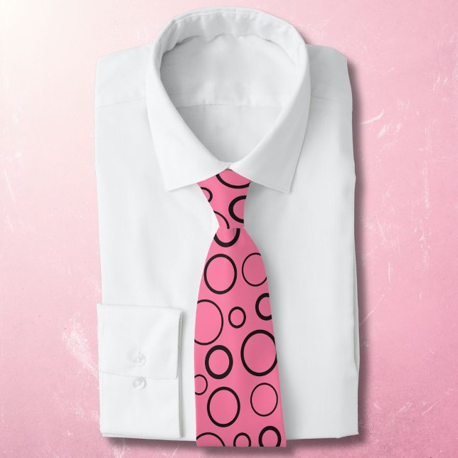 Bubblor och ringar, svarta cirklar på rosa slips (Skapare uppladdad)