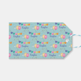 Bubblor och stjärnor på Blue Presentetikett