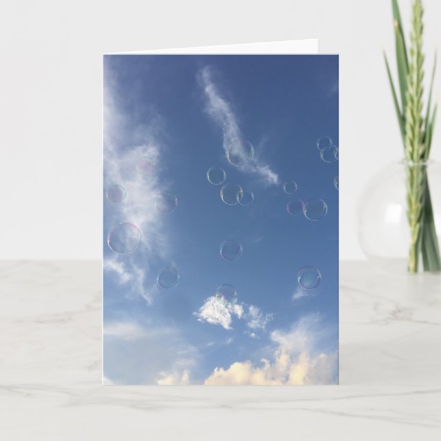 Bubblor på ett blankkort för sommardag kort (Framsida)