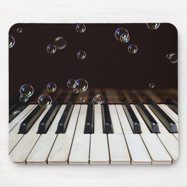 Bubblor på Piano Tangentbord Mouse Pad Musmatta (Framsidan)