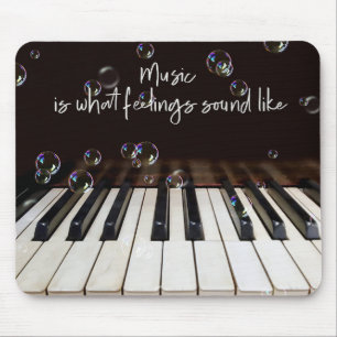 Bubblor på Piano Tangentbord Quote Mouse Pad Musmatta