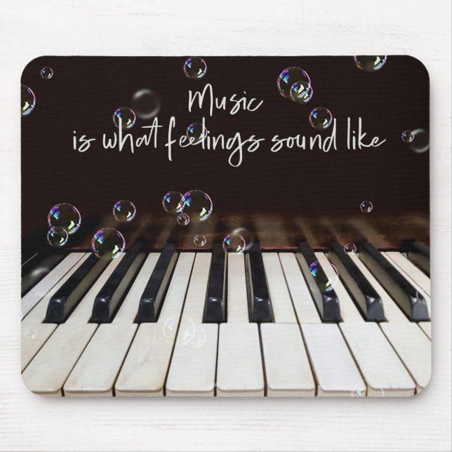 Bubblor på Piano Tangentbord Quote Mouse Pad Musmatta (Framsidan)