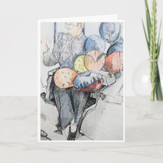 Bubblor Party-kort för födelsedagar Kort (Framsida)