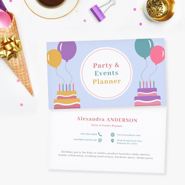 Bubblor - Party och evenemangsplanerare Visitkort (Balloons - Party & Events Planner Business Card)