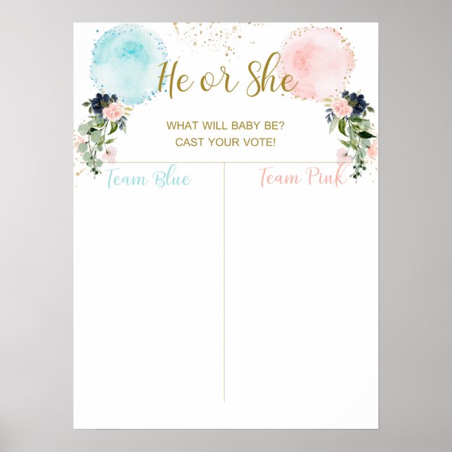 Bubblor Poster er röst, flicka eller pojke (Framsidan)