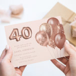 Bubblor ro 40:e födelsedag Party Inbjudningar<br><div class="desc">Ballonger i Ro 40:e födelsedagsinbjudan Se matchande samling i Niche & Nest Store</div>
