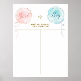 Bubblor Stopp för omröstningen, flicka eller pojke Poster