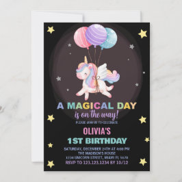 Bubblor Unicorn Birthday-inbjudan Inbjudningar