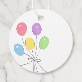 Bubblor Watercolor Art Firande Birthday Sweet Gåvor Etiketter
