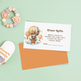 Bubblor Woodland Cute Bear Diaper Raffle Biljett Tilläggskort