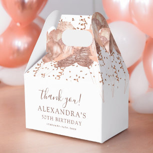 Bubblorna ro Guld Tack 50:e Födelsedagsfesten Presentaskar