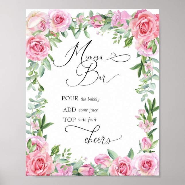 Bubbly Bar | Blush Rosor | Mimosa Bar Poster (Framsidan)