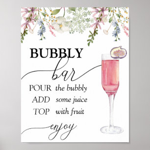 Bubbly Bar   Chic Wildflower Poster