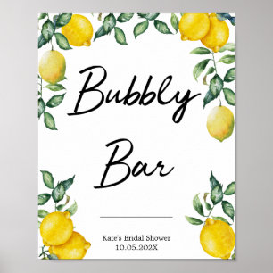 Bubbly Bar citroner skylt personlig
