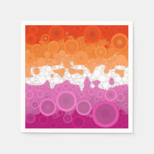 Bubbly Bohemisk Groovy Abstrakt Lesbisk Prideflagg Pappersservett