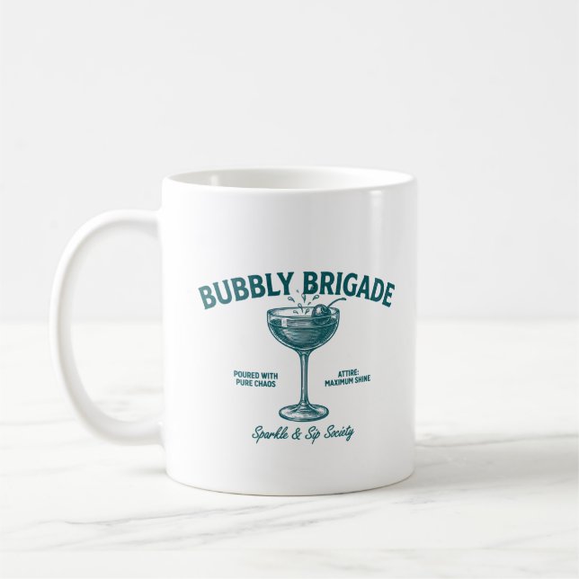 Bubbly Brigade Glitter & Sipp Sällskap Kaffemugg (Vänster)