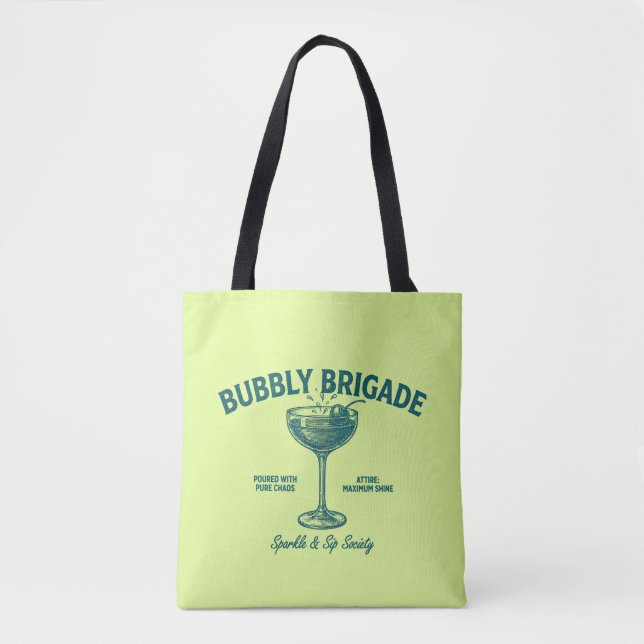 Bubbly Brigade Glitter & Sipp Sällskap Tygkasse (Framsida)