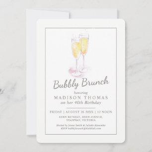 Bubbly brunch champagne bubblar händelse inbjudningar