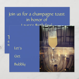 Bubbly Champagne Toast Festinladning Inbjudningar