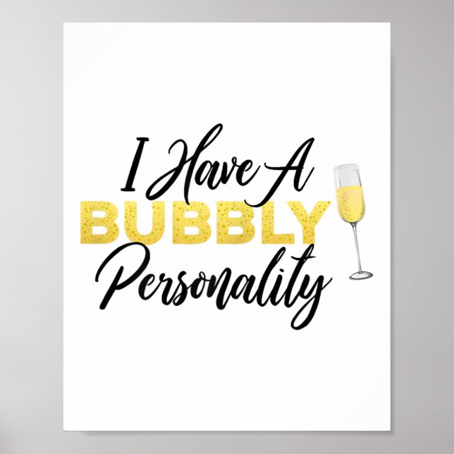 Bubbly Ity _ Champagne_wine Lover Quote  Poster (Framsidan)