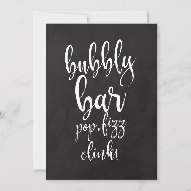 Bubbly Mary Bar Prisvärd Kritskriftsbrölloppsskylt (Framsida)