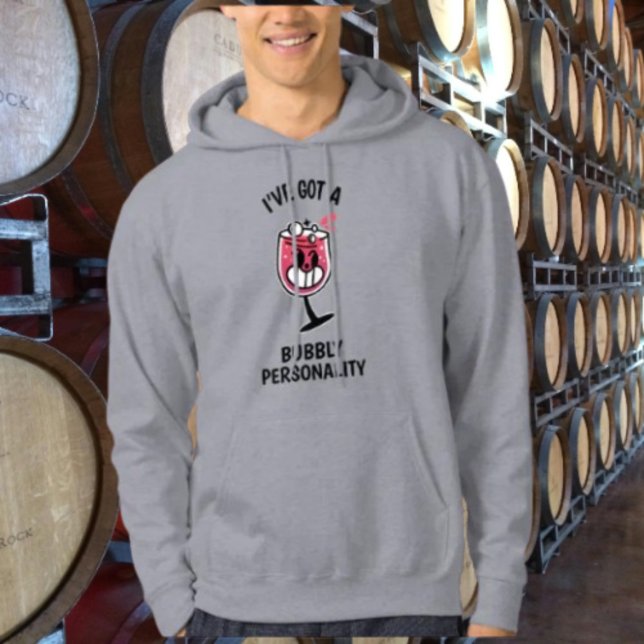Bubbly Personlighet – Vinälskande Hoodie (Skapare uppladdad)