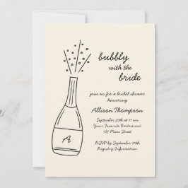 Bubbly Popping Champagne Bottle Bridal Shower Inbjudningar