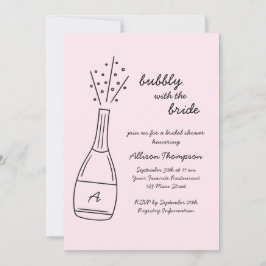 Bubbly Popping Champagne Bottle Bridal Shower Inbjudningar