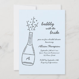Bubbly Popping Champagne Bottle Bridal Shower Inbjudningar