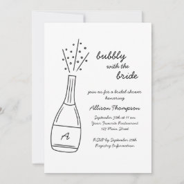 Bubbly Popping Champagne Bottle Bridal Shower Inbjudningar