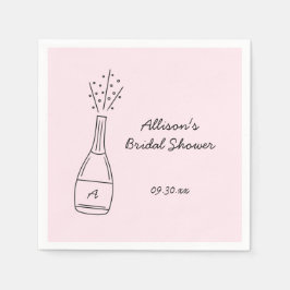 Bubbly Popping Champagne Bottle Bridal Shower Pappersservett