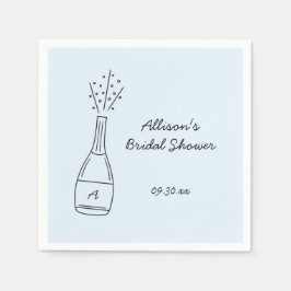 Bubbly Popping Champagne Bottle Bridal Shower Pappersservett