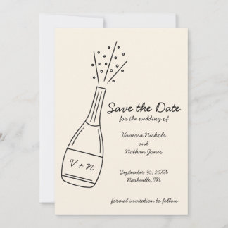 Bubbly Popping Champagne Bottle Save the Date Inbjudningar